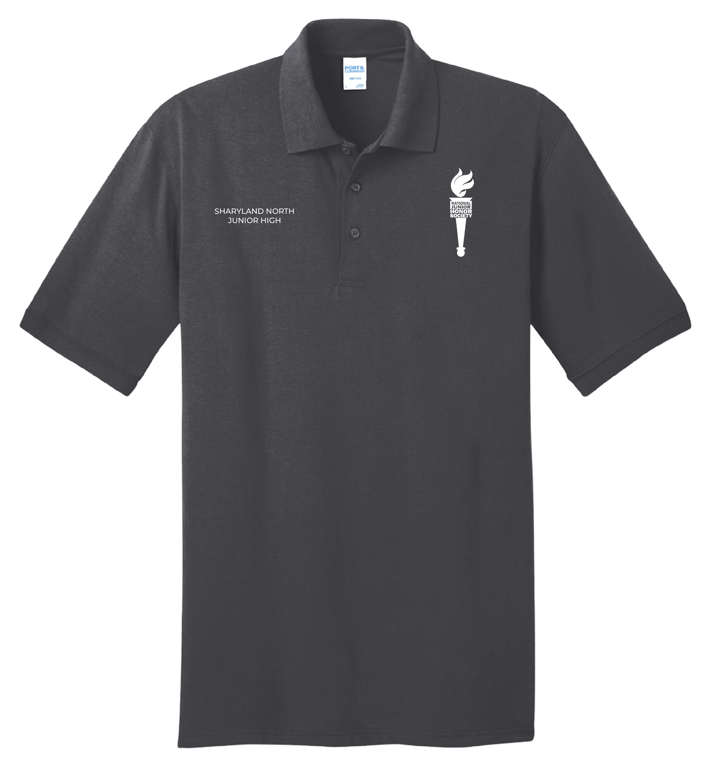 Sharyland North Honor Society Embroidered Polo Gray