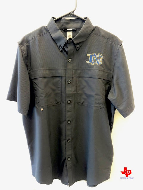 BLACK FISHING SHIRT EDINBURG NORTH - LETTER LOGO