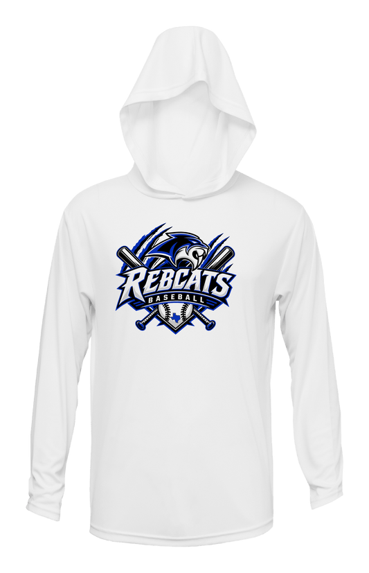 Rebcats Baseball Long Sleeve Hoodie White