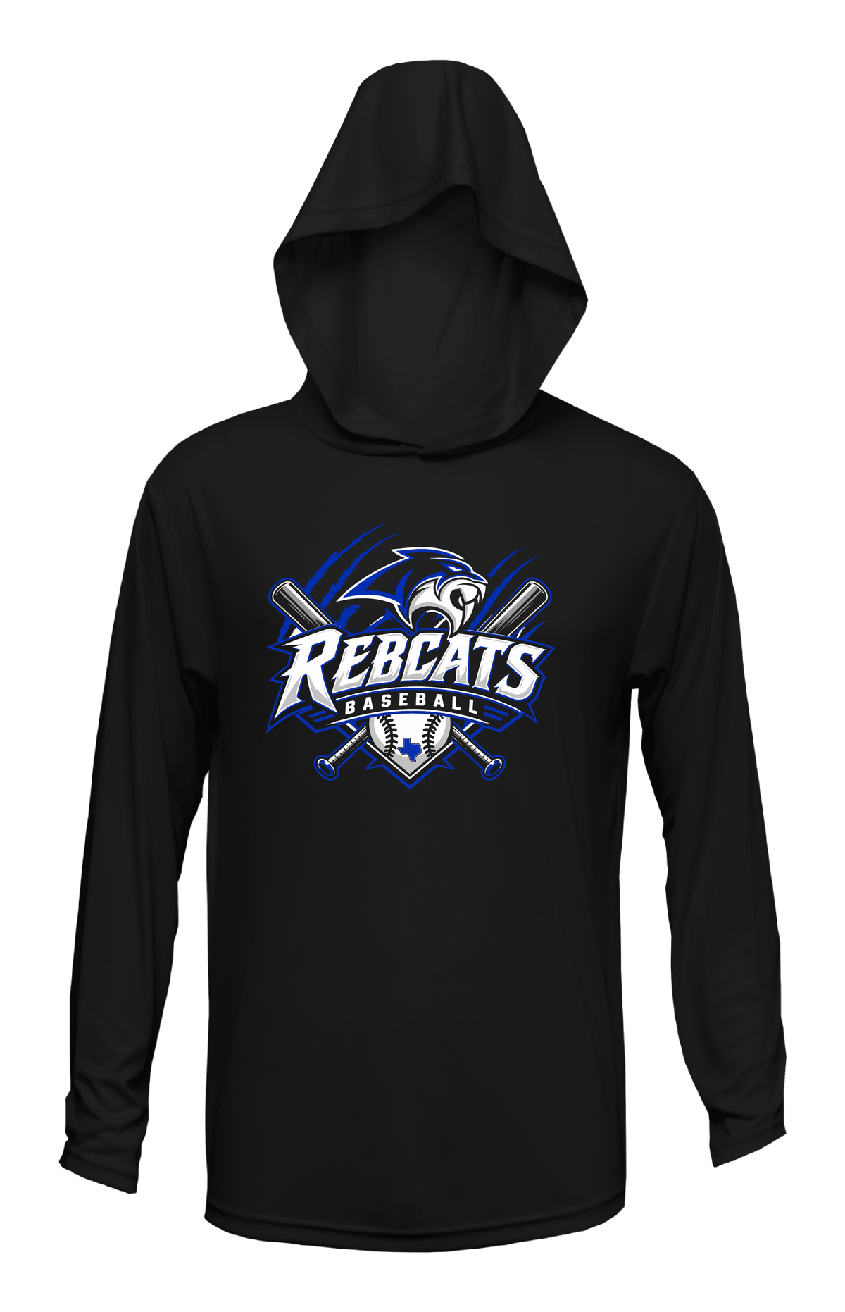 Rebcats Baseball Long Sleeve Hoodie Black