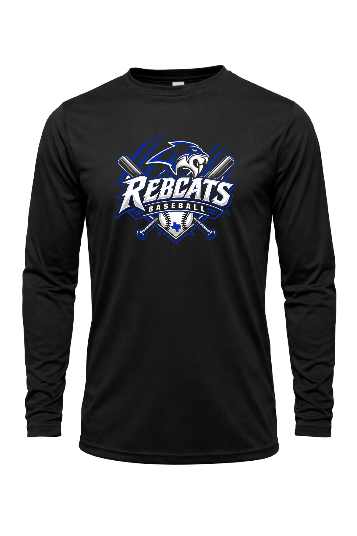 Rebcats Baseball Long Sleeve Black