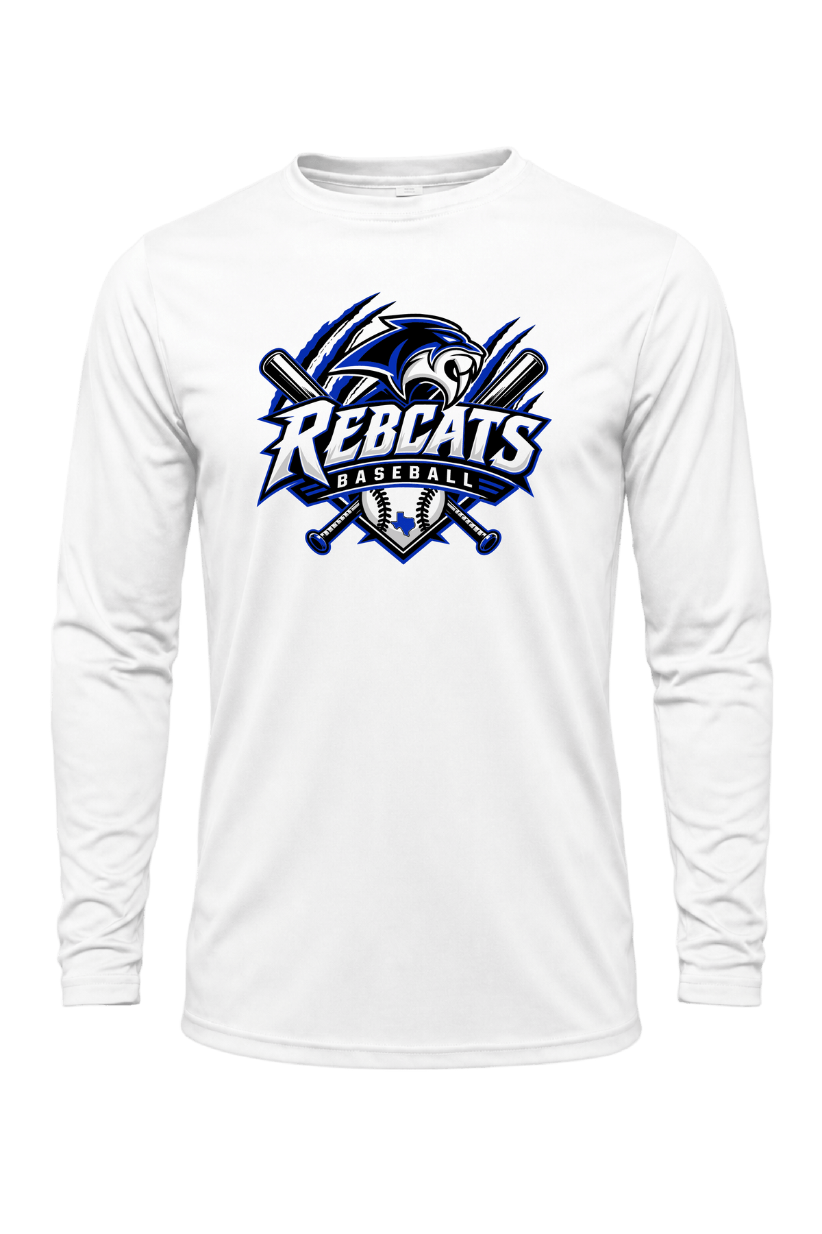 Rebcats Baseball Long Sleeve White