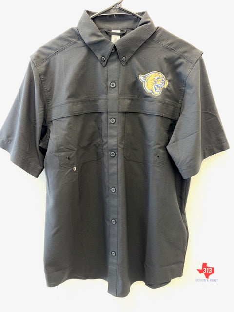 BLACK FISHING SHIRT - COUGAR LOGO