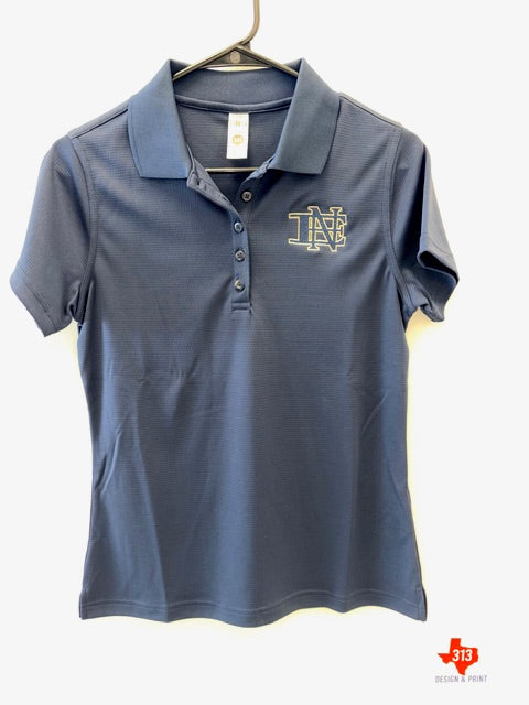 NAVY LADIES EDINBURG NORTH POLO - LETTERS